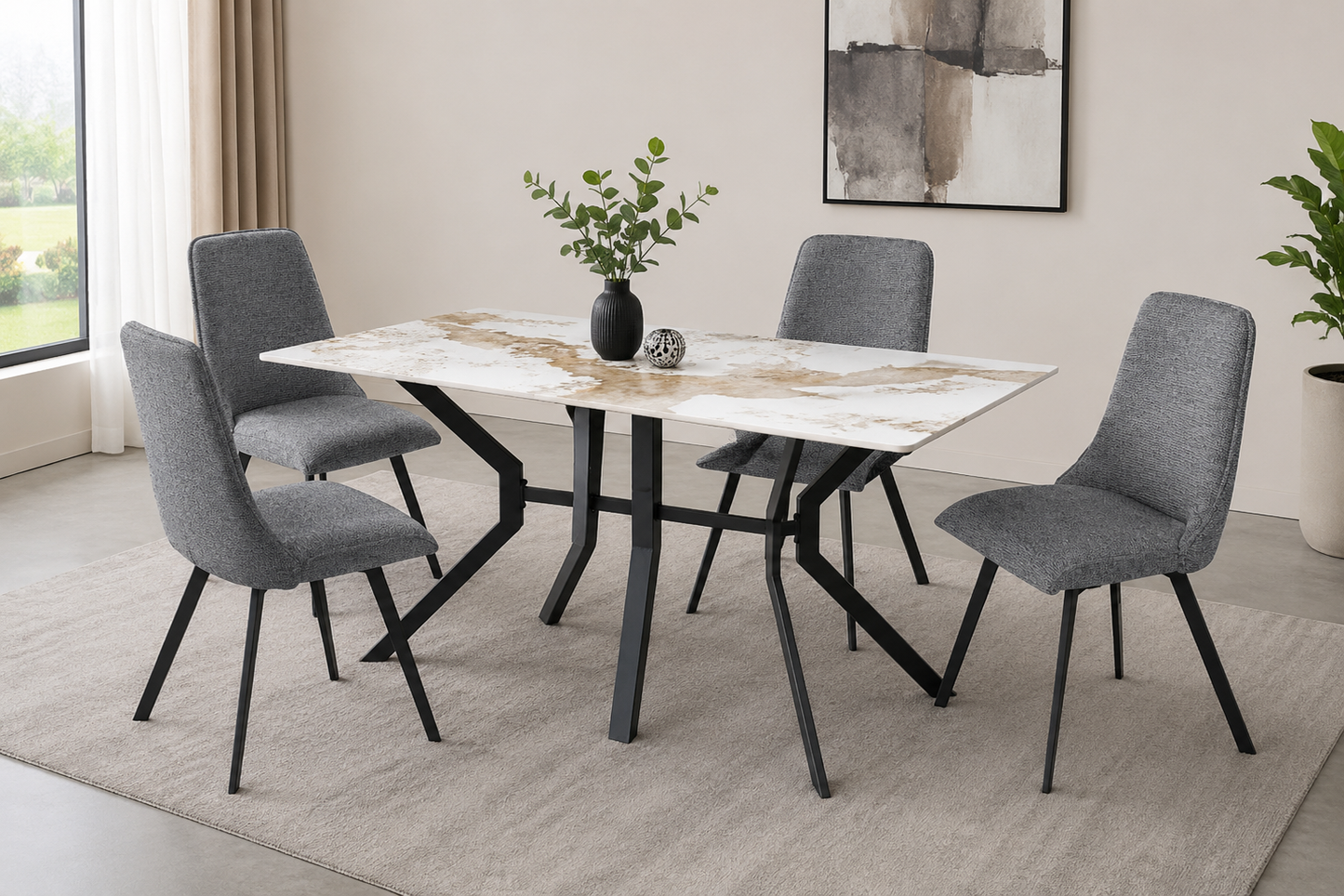 Σετ Τραπεζαρίας HD-11005/HD-11006 Grey