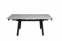 HD-11002 — Επεκτεινόμενο Τραπέζι Gloss Snow White — 120(+30+30)x85x76H cm
