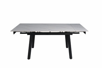 compare product HD-11002 — Επεκτεινόμενο Τραπέζι Gloss Snow White — 120(+30+30)x85x76H cm