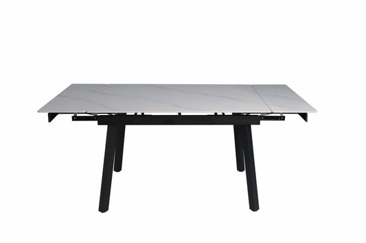HD-11002 — Επεκτεινόμενο Τραπέζι Gloss Snow White — 120(+30+30)x85x76H cm