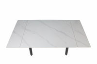 HD-11002 — Επεκτεινόμενο Τραπέζι Gloss Snow White — 120(+30+30)x85x76H cm