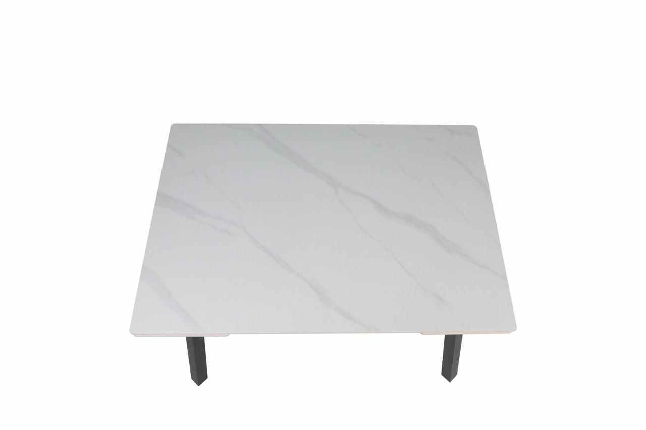HD-11002 — Επεκτεινόμενο Τραπέζι Gloss Snow White — 120(+30+30)x85x76H cm