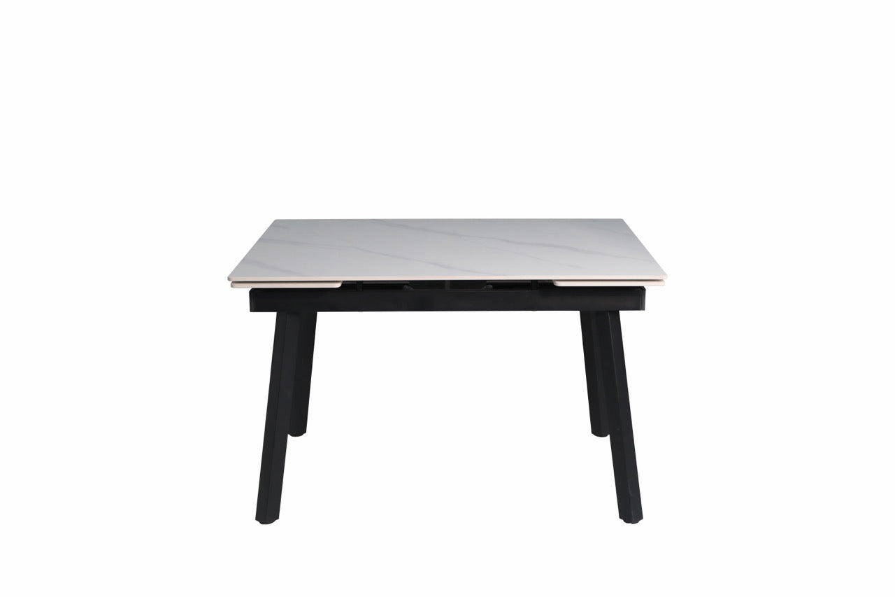 HD-11002 — Επεκτεινόμενο Τραπέζι Gloss Snow White — 120(+30+30)x85x76H cm