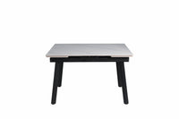 HD-11002 — Επεκτεινόμενο Τραπέζι Gloss Snow White — 120(+30+30)x85x76H cm