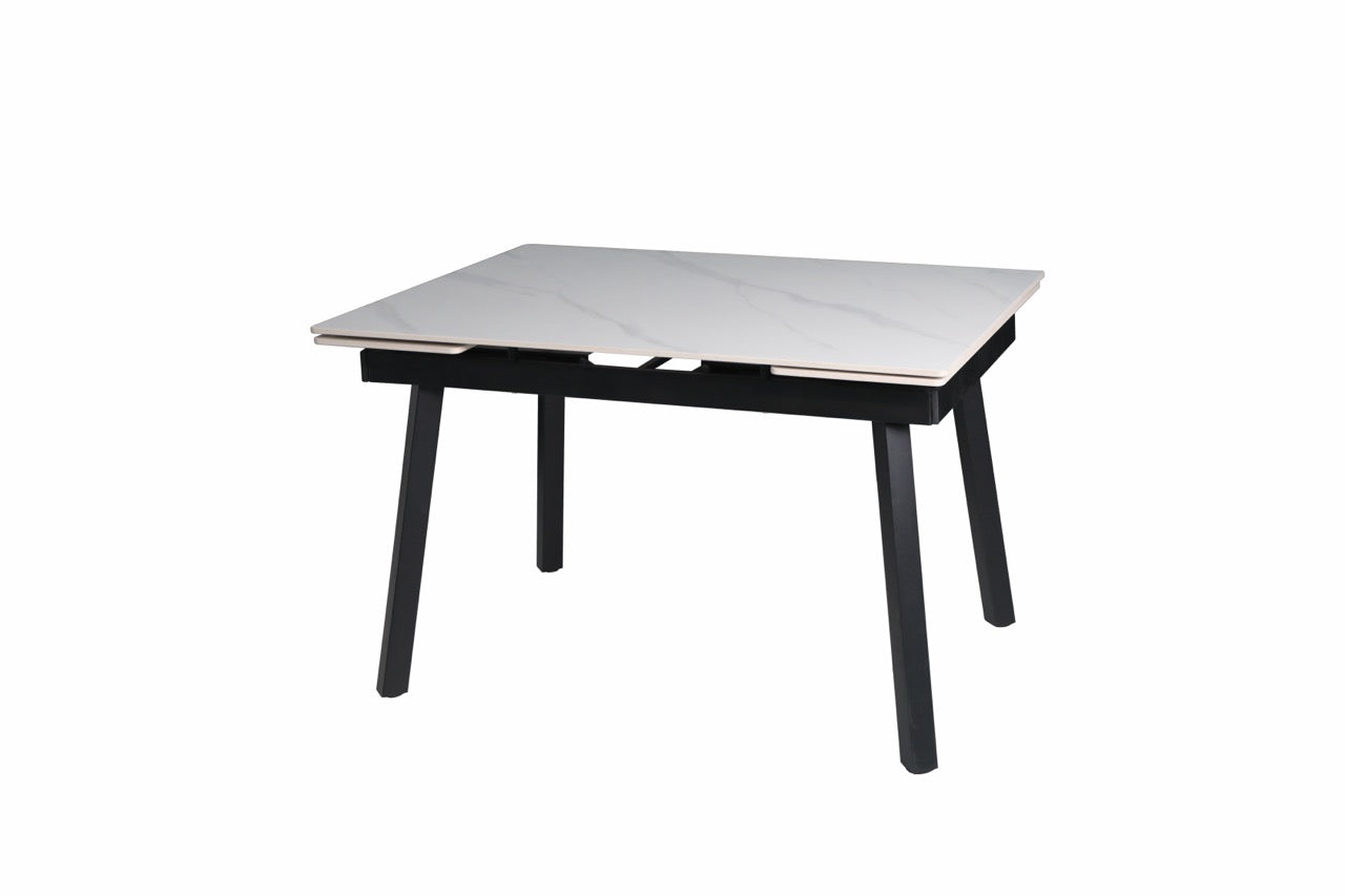 HD-11002 — Επεκτεινόμενο Τραπέζι Gloss Snow White — 120(+30+30)x85x76H cm