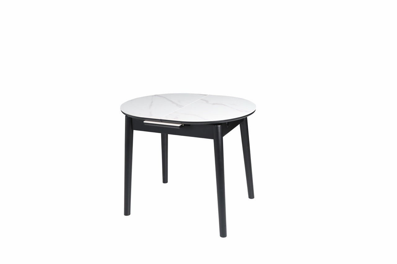 HD-11003 — Επεκτεινόμενο Τραπέζι Gloss Snow White — 95(+25)x76H cm