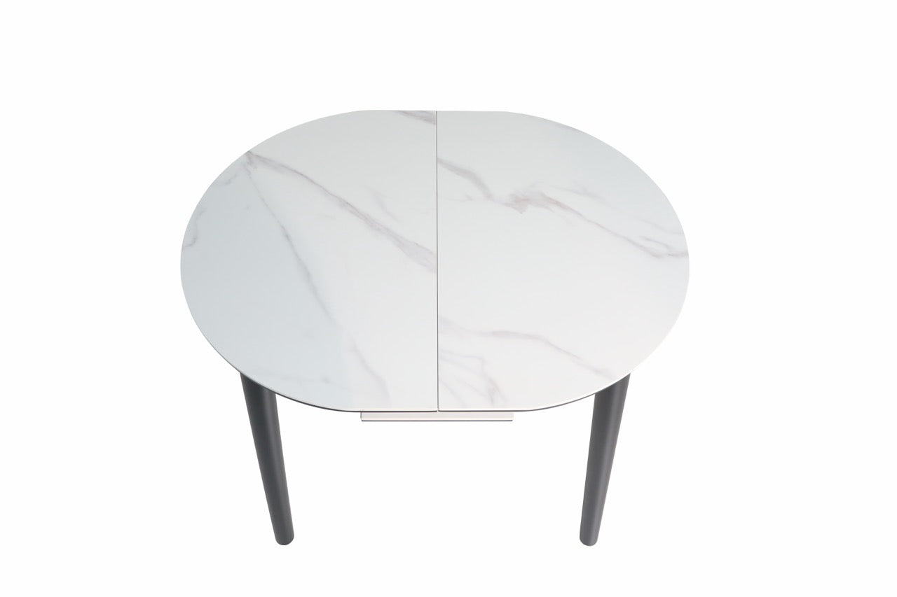 HD-11003 — Επεκτεινόμενο Τραπέζι Gloss Snow White — 95(+25)x76H cm