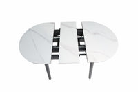 HD-11003 — Επεκτεινόμενο Τραπέζι Gloss Snow White — 95(+25)x76H cm