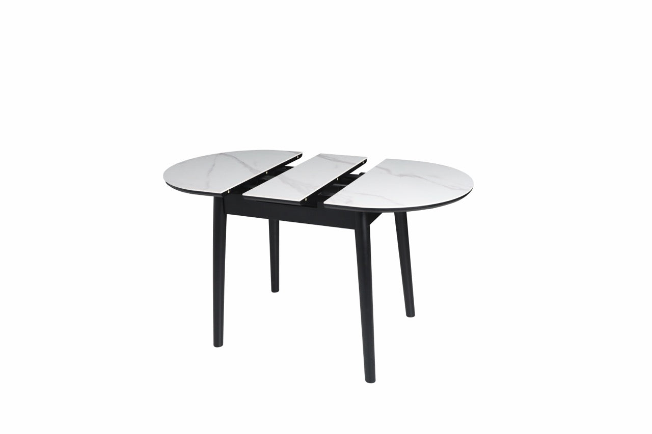 HD-11003 — Επεκτεινόμενο Τραπέζι Gloss Snow White — 95(+25)x76H cm