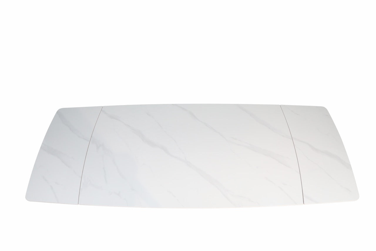HD-11004 — Επεκτεινόμενο Τραπέζι Gloss Snow White — 160(+40+40)x90x76H cm