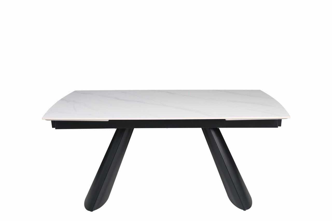 HD-11004 — Επεκτεινόμενο Τραπέζι Gloss Snow White — 160(+40+40)x90x76H cm
