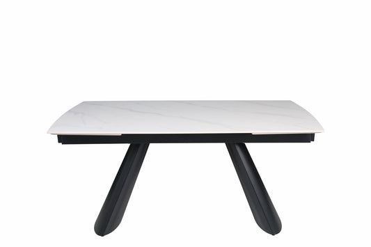 HD-11004 — Επεκτεινόμενο Τραπέζι Gloss Snow White — 160(+40+40)x90x76H cm